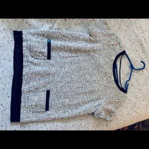 Blouse with leather details